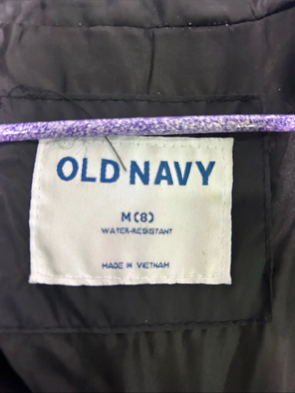 Old Navy Black Hooded Cropped Puffer Jacket